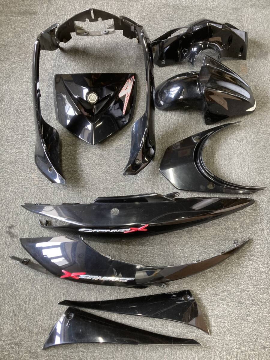 シグナスX-SR 純正外装セット №5(3型 SE44J 2013年式 フロントフェンダー フロントカウル ボディカウル サイドモール ライトカバー拍卖