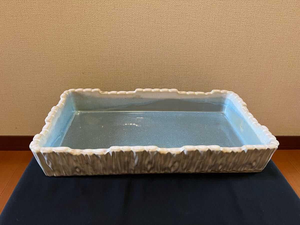 陶器製 花器 水盤 管理NO220 フラワーベース 花瓶 華道 華展 花展 いけばな 生け花拍卖