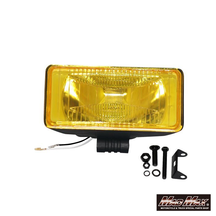 MADMAX トラック用品 角型 H3 ハロゲン フォグランプ 作業灯 イエロー 24V 1個/プロフィア スーパーグレート ギガ ライト【送料800円】拍卖
