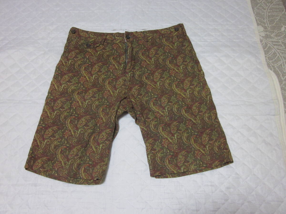 ☆☆☆【 11/17・大幅値下げ 】エンジニアドガーメンツ Rough&Tumble・アメリカ製:ペーズリー柄ショートパンツ:正規品:サ 34:送料無料拍卖