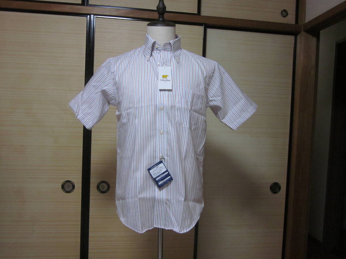 ☆☆☆【11/17・大幅値下げ】新品タグ付き未使用品:ゴールデンベアー USA:半袖ストライプ仕様ボタンダウンシャツ:正規品・ M:送料無料拍卖