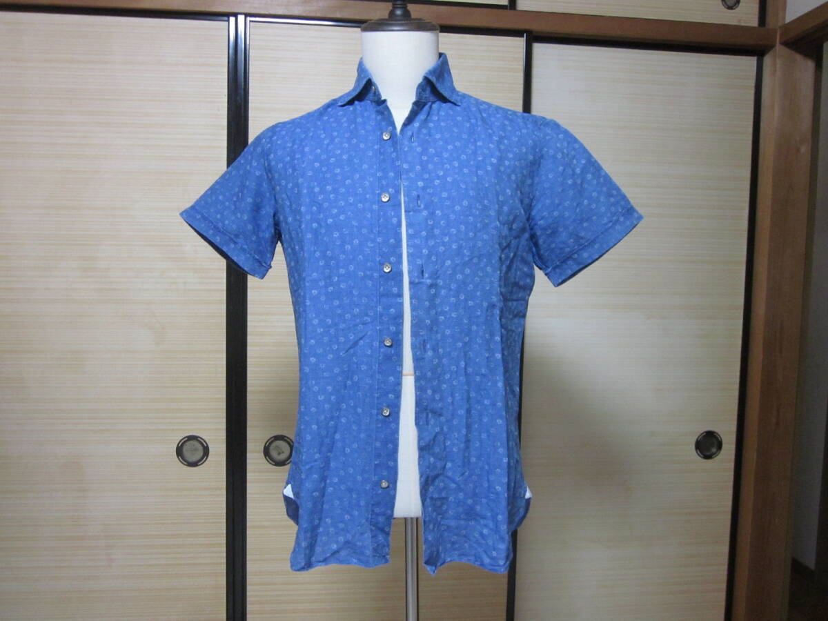 ☆☆☆【11/17・大幅値下げ】イタリア製 DANDY LIFE ダンディライフ:ワードカラーリネンシャツ:正規品・(株)リデア:S 38/15:送料無料拍卖