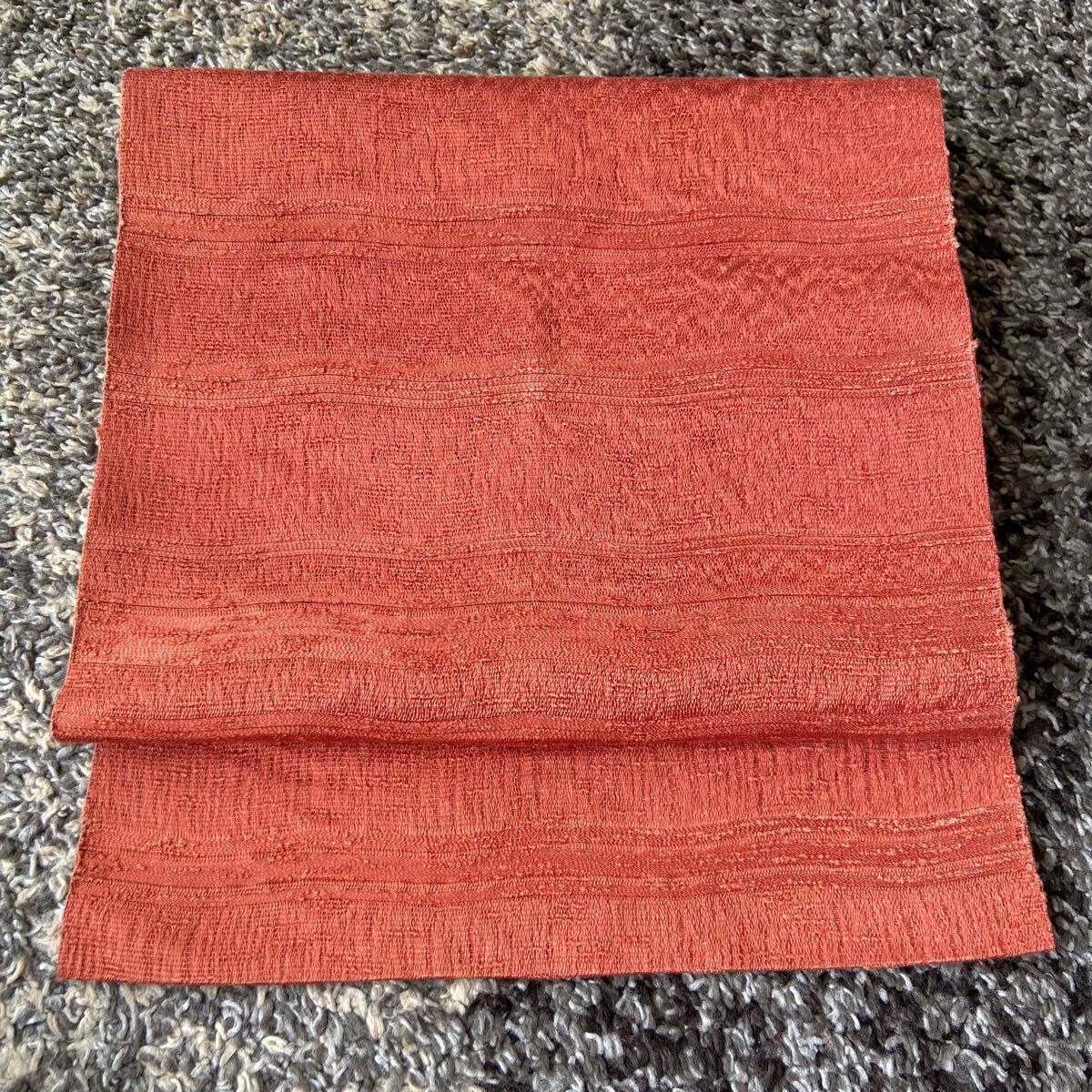 着物・帯・名古屋帯・単衣帯(えんじ色・赤・無地・リメイク)拍卖