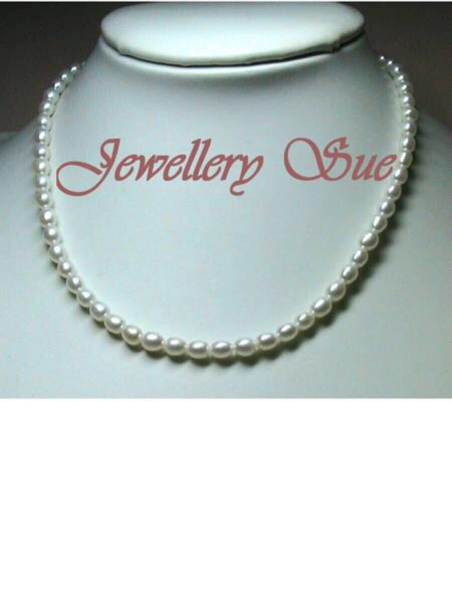 a602w天然淡水真珠/気品溢れる水滴状ホワイトパールネックレス♪ 【日本製】6月の誕生石♪拍卖