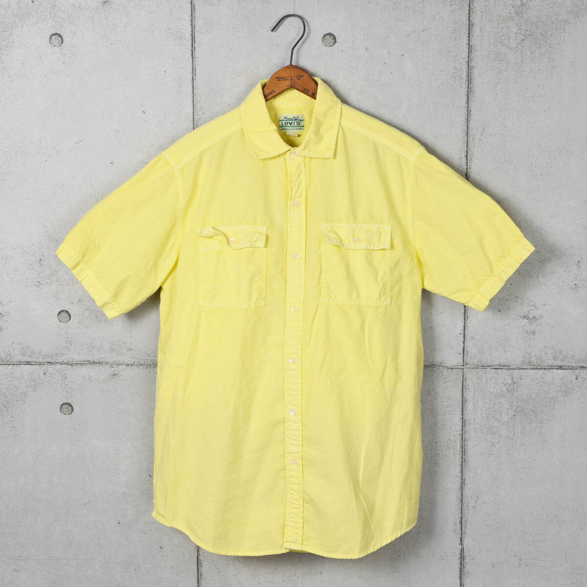 Levi'sリーバイス◆オックスフォード 半袖ワークシャツ◆イエロー◆サイズM拍卖