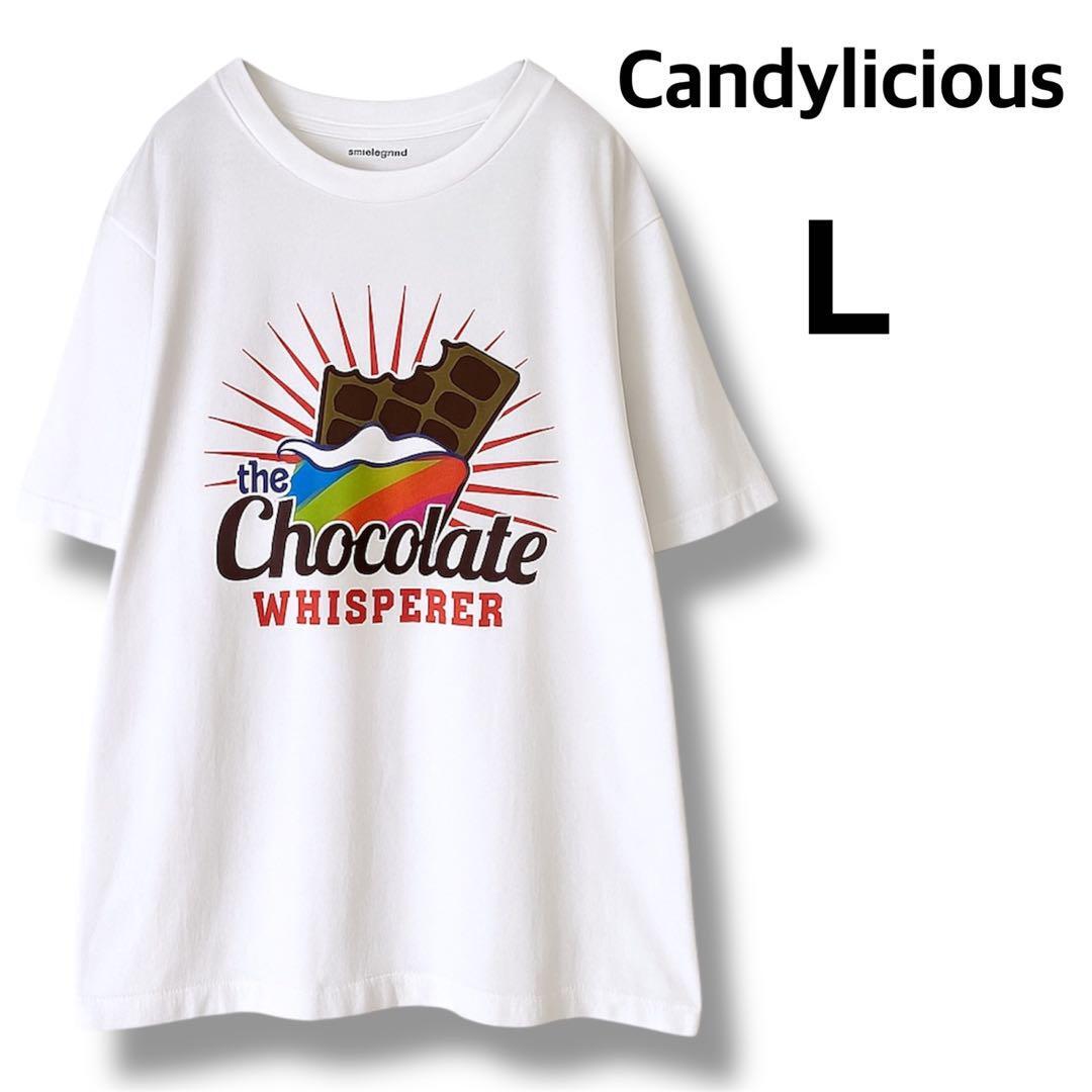 【希少】Candylicious チョコレート Tシャツ 海外限定 白 半袖 キャンディ 日本未発売 限定 ドバイ お菓子 拍卖