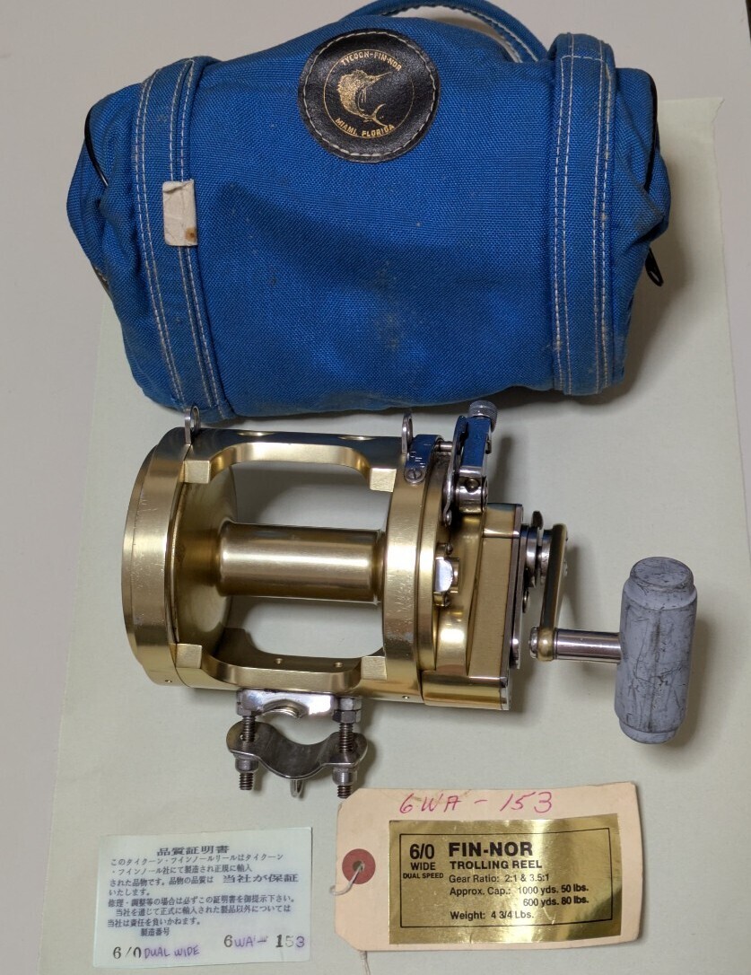 フィンノール 6/0 WDG ワイドデュアルギア 2スピード FIN-NOR マグロ、泳がせ、ウインチ、トローリング拍卖
