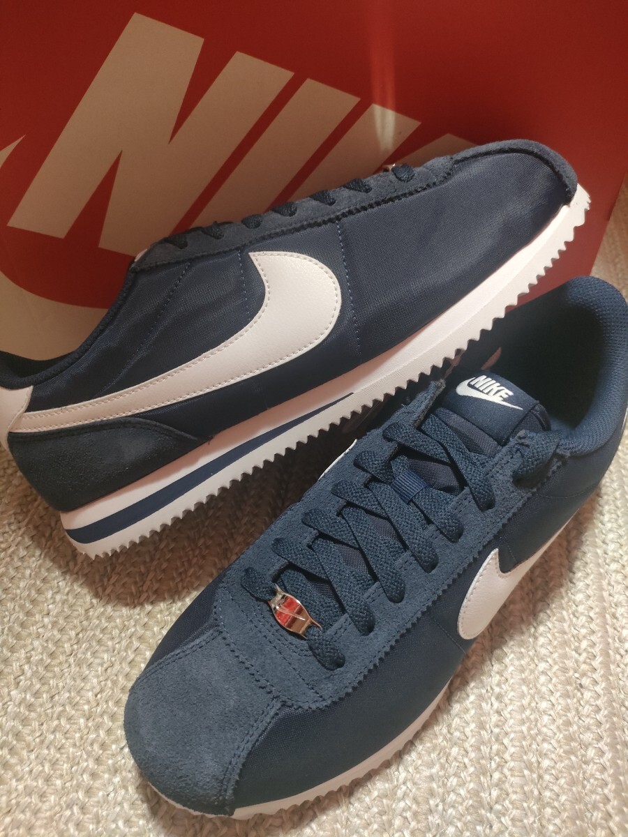 新品 NIKE コルテッツ ナイロン スエード メンズ 28cm ネイビー 黒 ナイキ スニーカー 2024年製 CORTEZ 拍卖