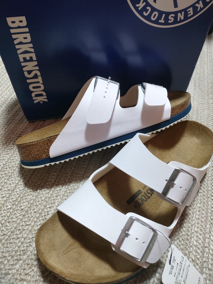 新品 ロンハーマン 別注 BIRKENSTOCK ビルケンシュトック ARIZONA アリゾナ 43 28cm ホワイト ネイビー レザー Ron Herman拍卖