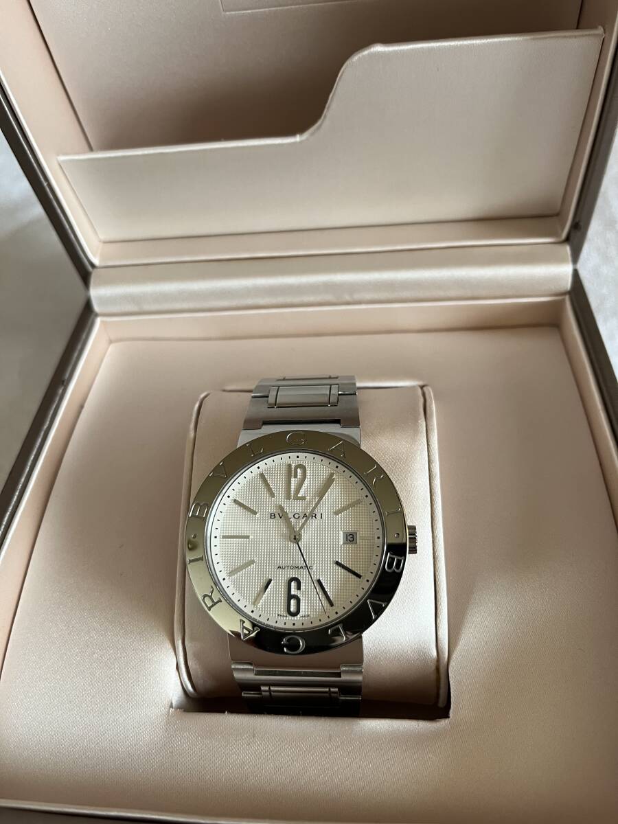 美品 BVLGARI BB42SS AUTO ホワイト拍卖