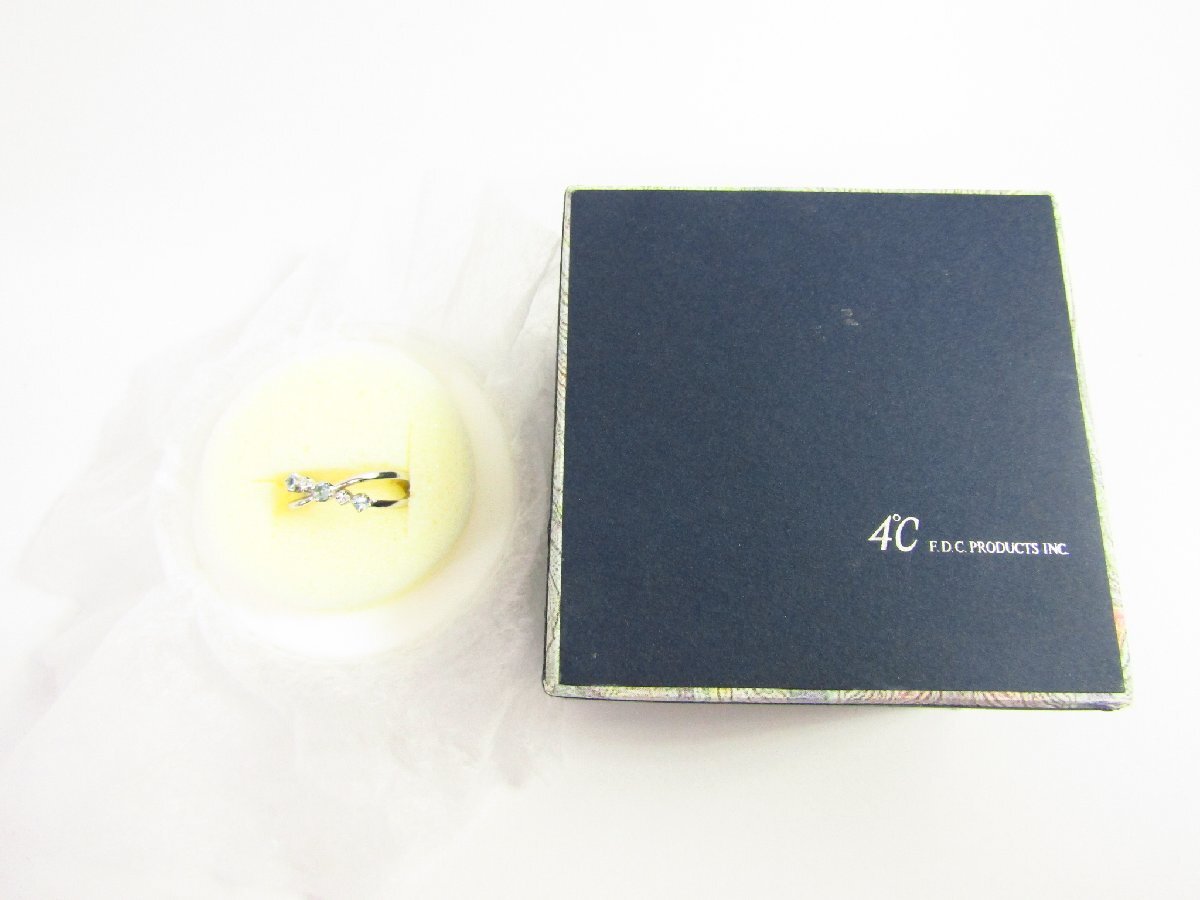 4℃ K18 WG ホワイトゴールド リング 指輪 約3.8g 約10号 ▼AC26280拍卖