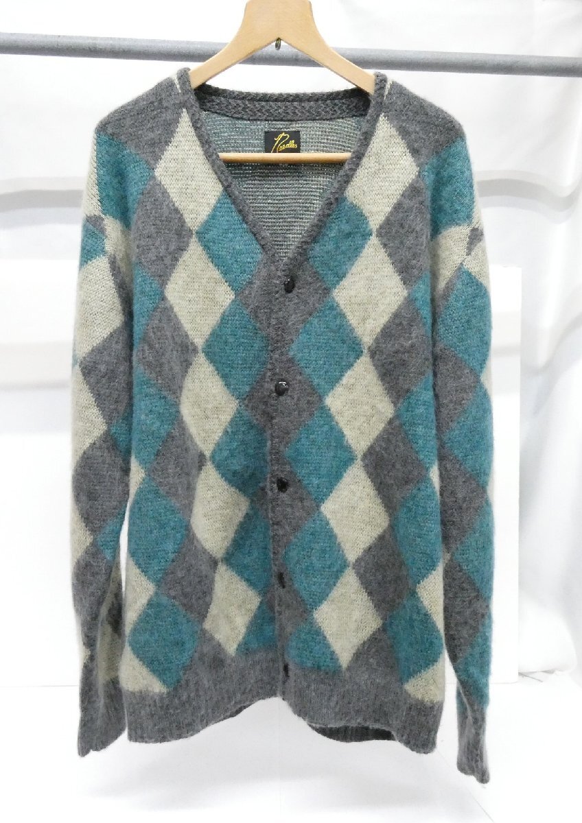 NEEDLES ニードルズ モヘアカーディガン アーガイル柄 22AW 表記:L メンズ △WF2529拍卖
