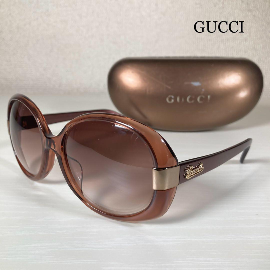 美品 GUCCI グッチ サングラス アイウェア 度なし ケース付き ロゴ拍卖