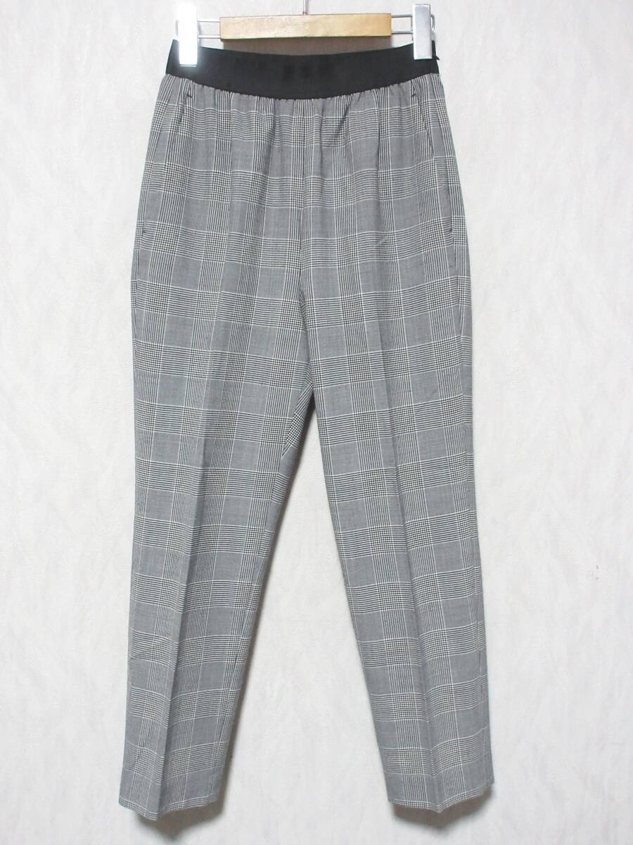 UNITED ARROWS ユナイテッドアローズ チェックスリムテーパードイージーパンツ 1514-162-5083 レディース 36 グレー 春夏 yg7229拍卖