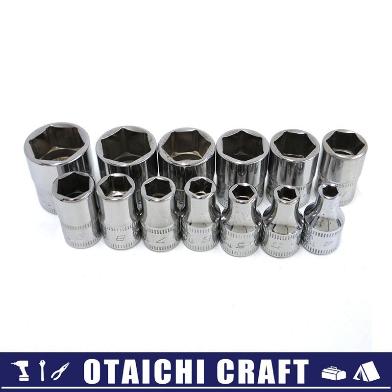 【未使用】Snap-on(スナップオン) 1/4(6.3sq) シャローソケット TMMシリーズ 13個セット|4-15mm【/D20179900049946D/】拍卖