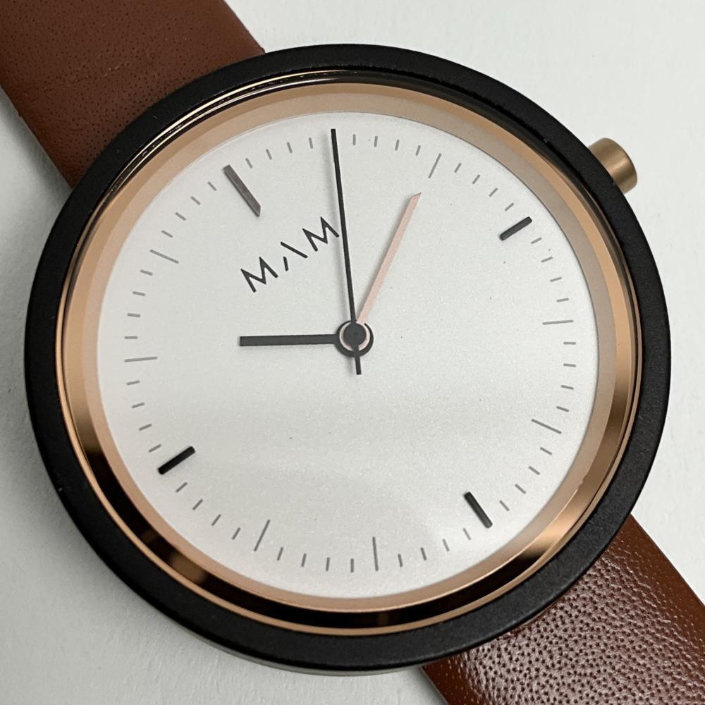 マム 腕時計 MAM MAM661 エボニー 木製 ウッドウォッチ レディース ブラウン ホワイト レザー アナログ 訳あり 付属品なし拍卖