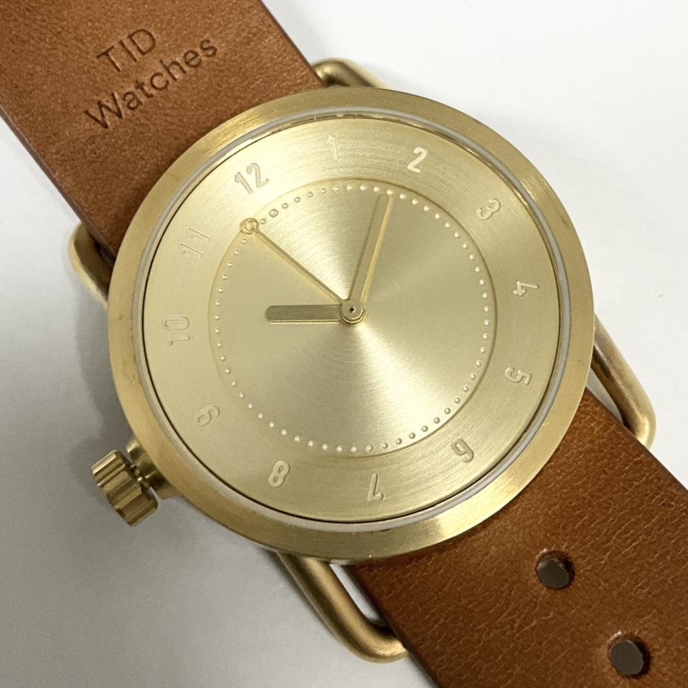 ティッド ウォッチズ 腕時計 TID Watches 10390904 レザー ブラウン ゴールド アナログ メンズ レディース ユニセックス 付属品なし拍卖