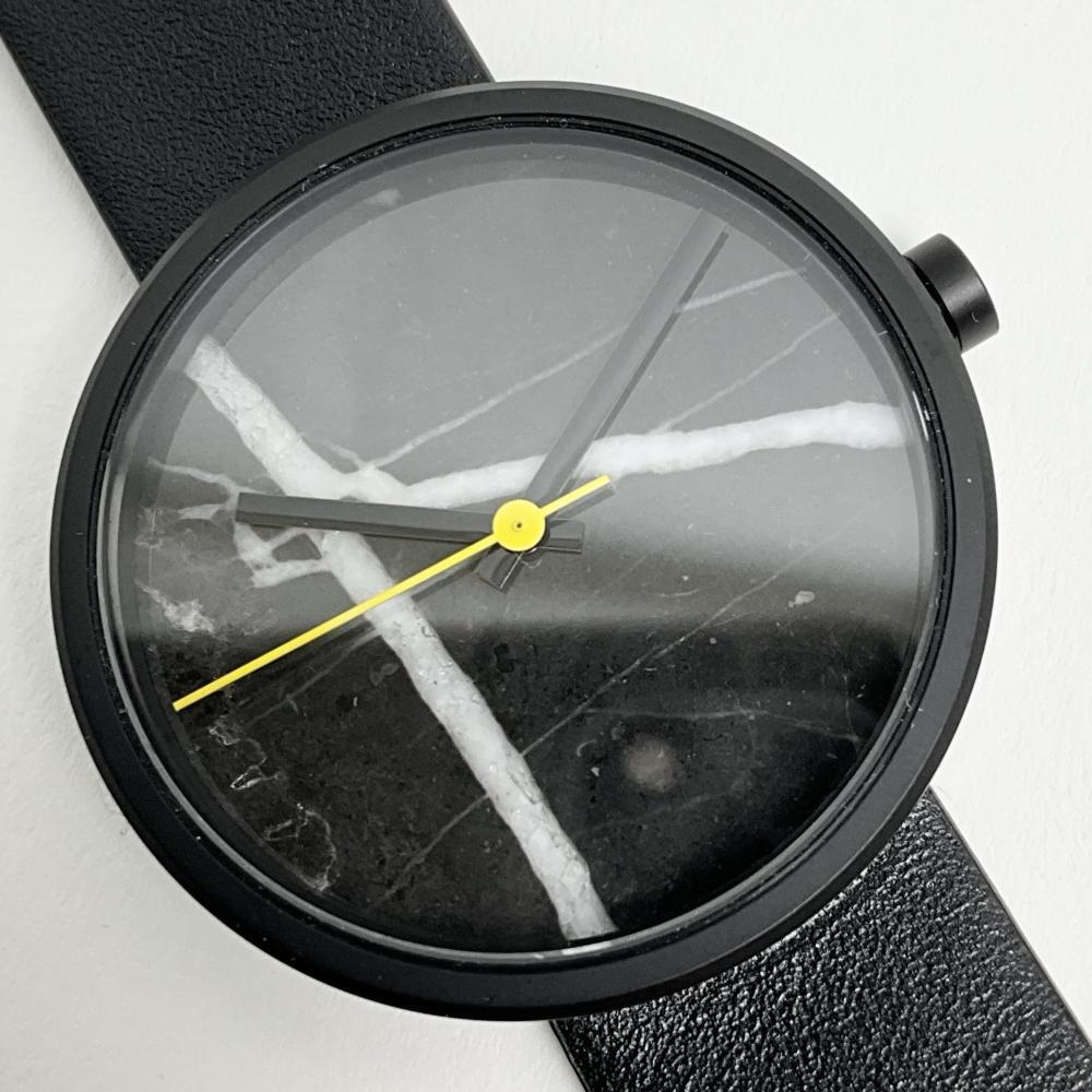 AARK Collective 腕時計 DANIEL EMMA アークコレクティブ ユニセックス ac029 マーブル ブラック レザーベルト アナログ 訳あり 付属品なし拍卖