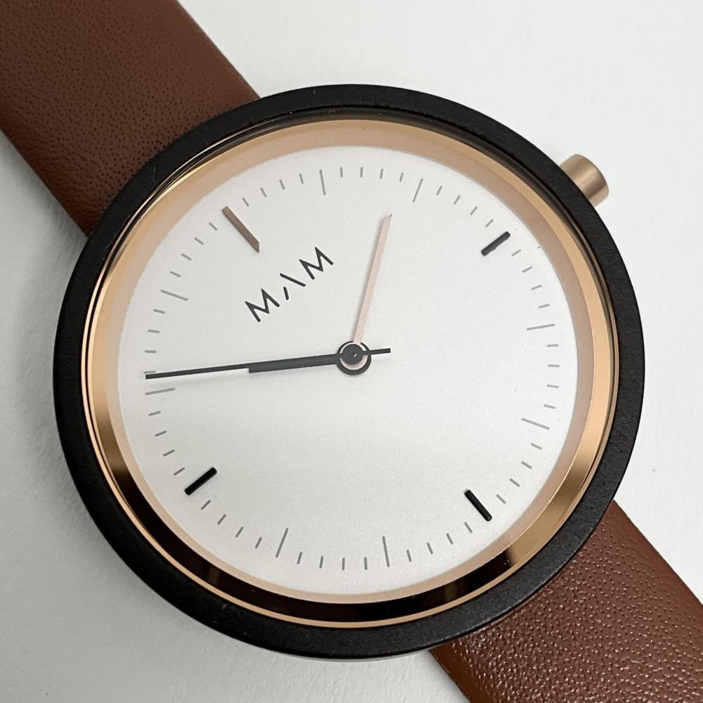 マム 腕時計 MAM MAM661 エボニー 木製 ウッドウォッチ レディース ブラウン ホワイト レザー アナログ 訳あり 付属品なし拍卖