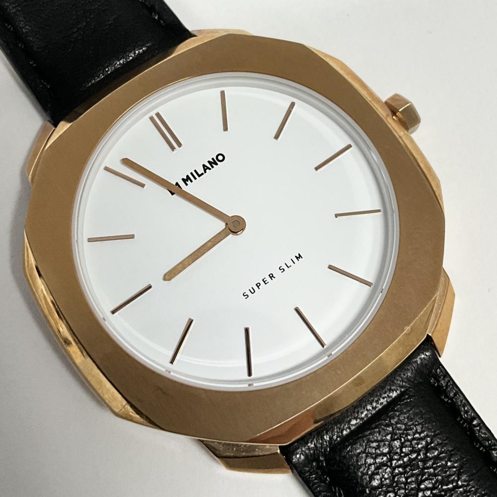 D1 MILANO ディーワンミラノ 腕時計 レディース メンズ ユニセックス レザー ローズゴールド SUPER SLIM SSLJ04 アナログ 付属品なし拍卖