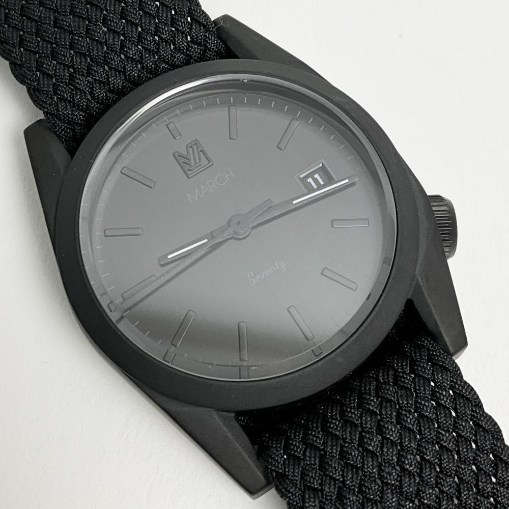 MARCH LA.B マーチエルエービー 腕時計 SEVENTY7P1 メンズ レディース ブラック アナログ カレンダー ナイロンベルト 36mm拍卖