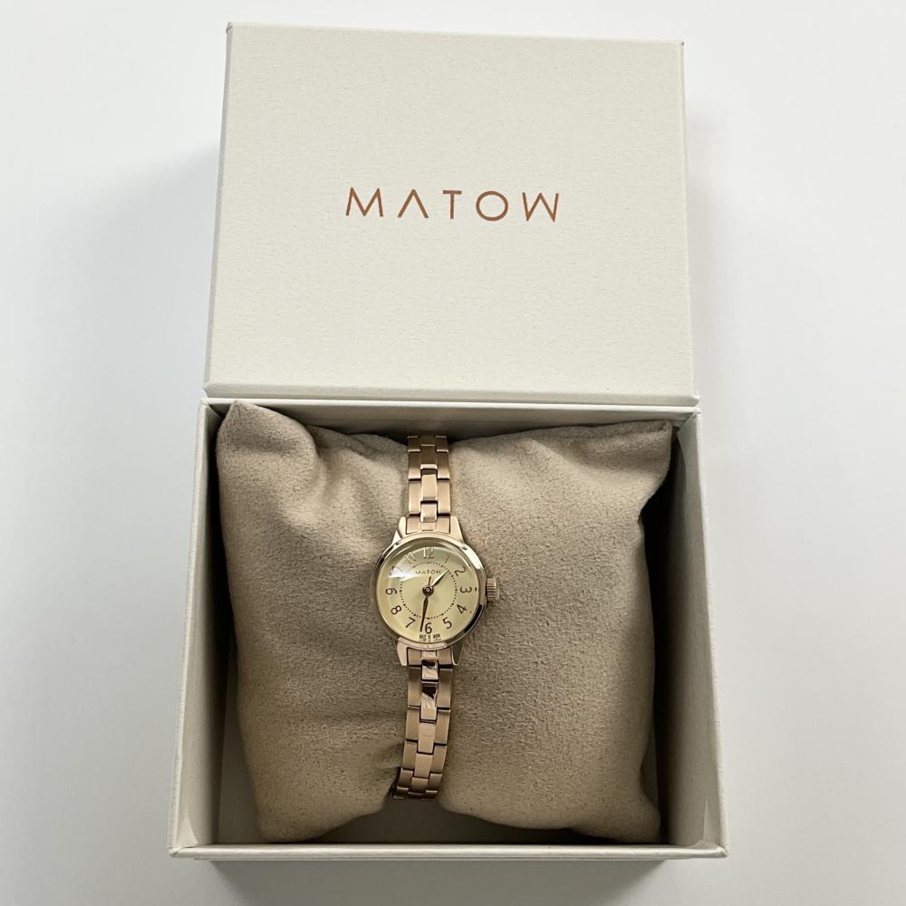 美品 MATOW マトウ 腕時計 日本製 mw005001 Tsuki シキ 清月 せいげつ ラウンド ローズゴールド シャンパン レディース アナログ拍卖