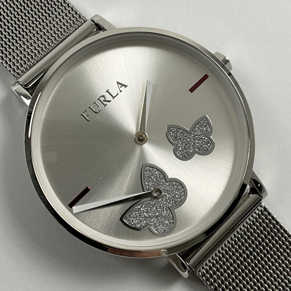 ジャンク品扱い フルラ FURLA レディース腕時計 R4253113503 シルバー 蝶 アナログ メッシュベルト拍卖