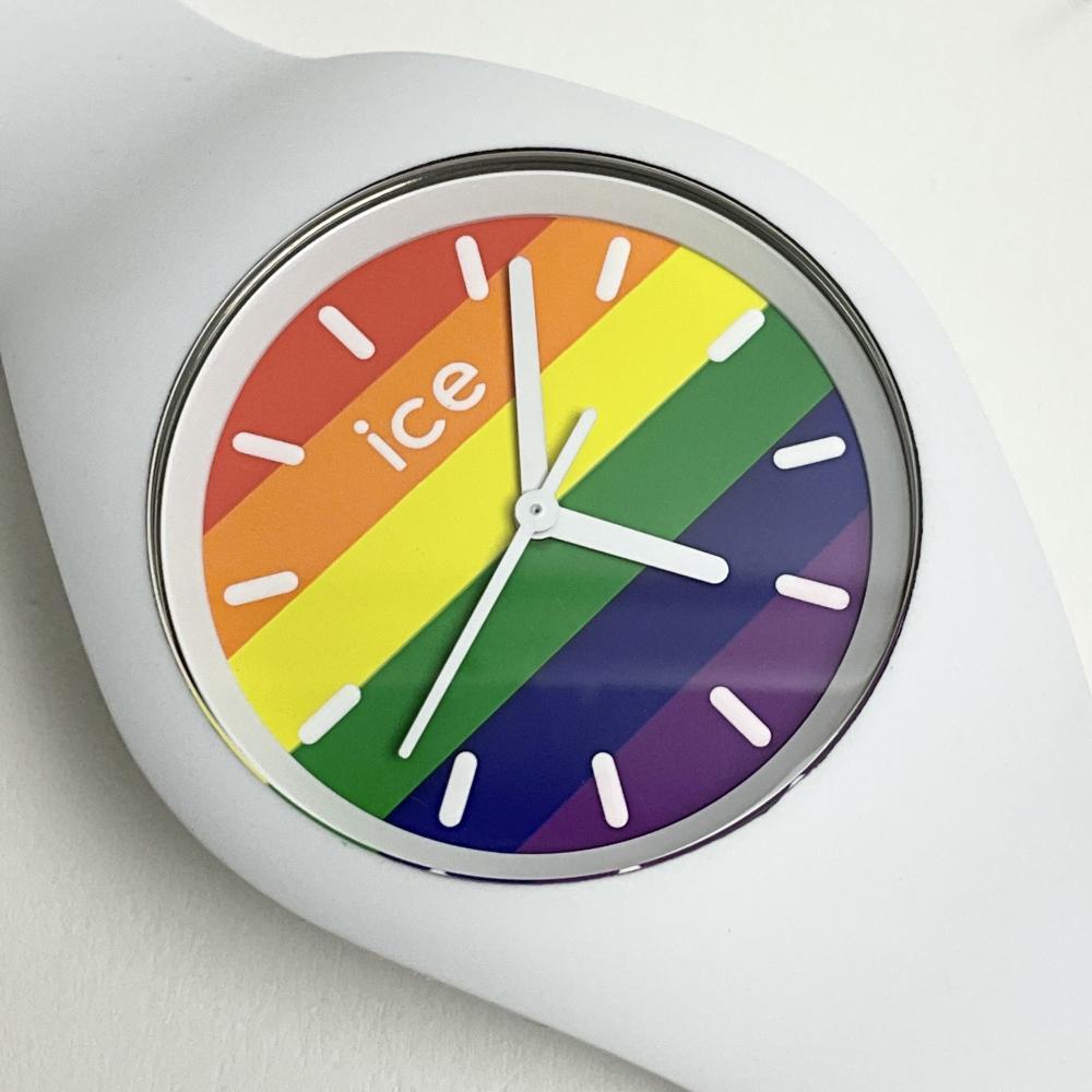 アイスウォッチ 腕時計 ice watch レインボー ミディアム ホワイト レディース メンズ ユニセックス アナログ シリコン 付属品なし拍卖