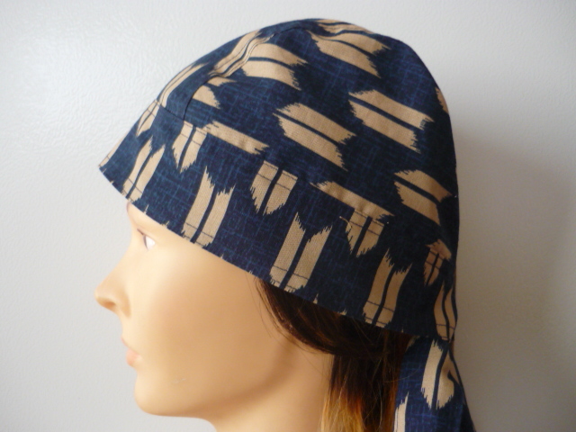 即決【和柄文様 矢羽】バンダナキャップ◆メットインナーキャップ◆ヘッドラップ◆ハンドメイド◆送料無料拍卖