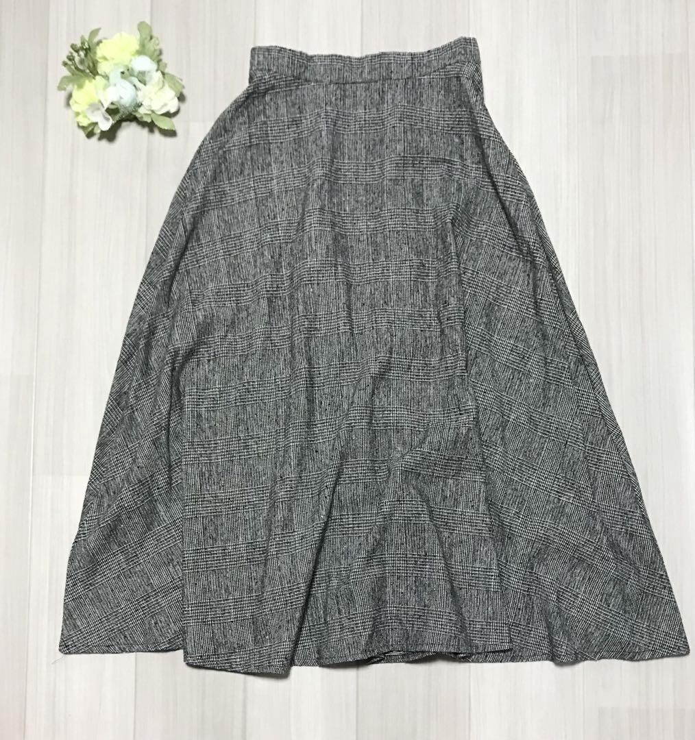 r・p・s レディース チェック柄 フレア ロングスカート サイズM b0326拍卖