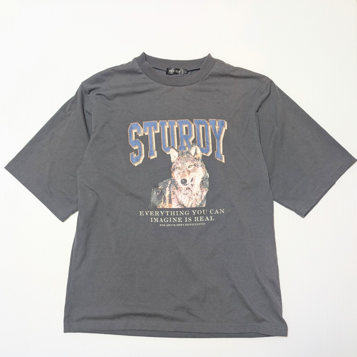 ウルフ 狼 プリント Tシャツ L 身長175〜185cm a042拍卖