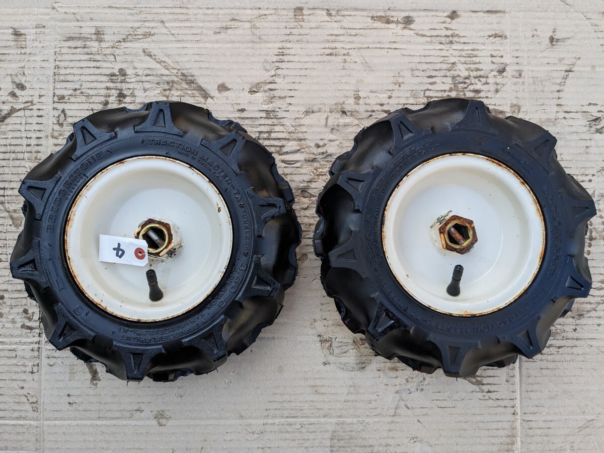 耕運機 タイヤ 管理機 3.50-6 中古 2本セット ブリジストン ホイール タイヤ トラクター 耕うん機 マメトラ 3.50 6 バリ山拍卖