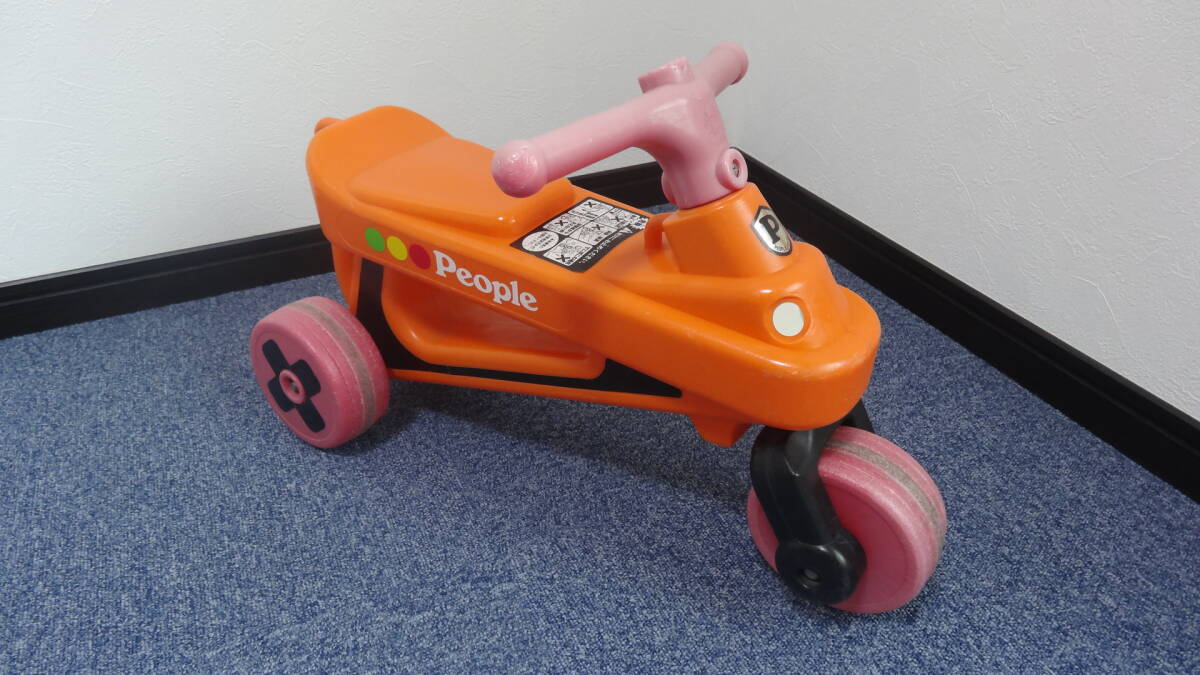 1円~ people ピープル キッズミニバイク 三輪車 オレンジ 1円~おもちゃ大量出品拍卖