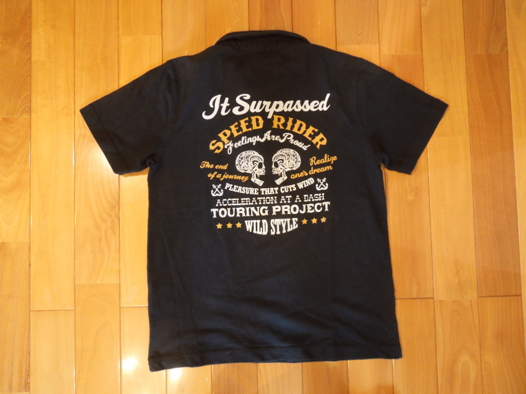 PANASPUR 半袖ポロシャツ バイク柄 Mサイズ拍卖