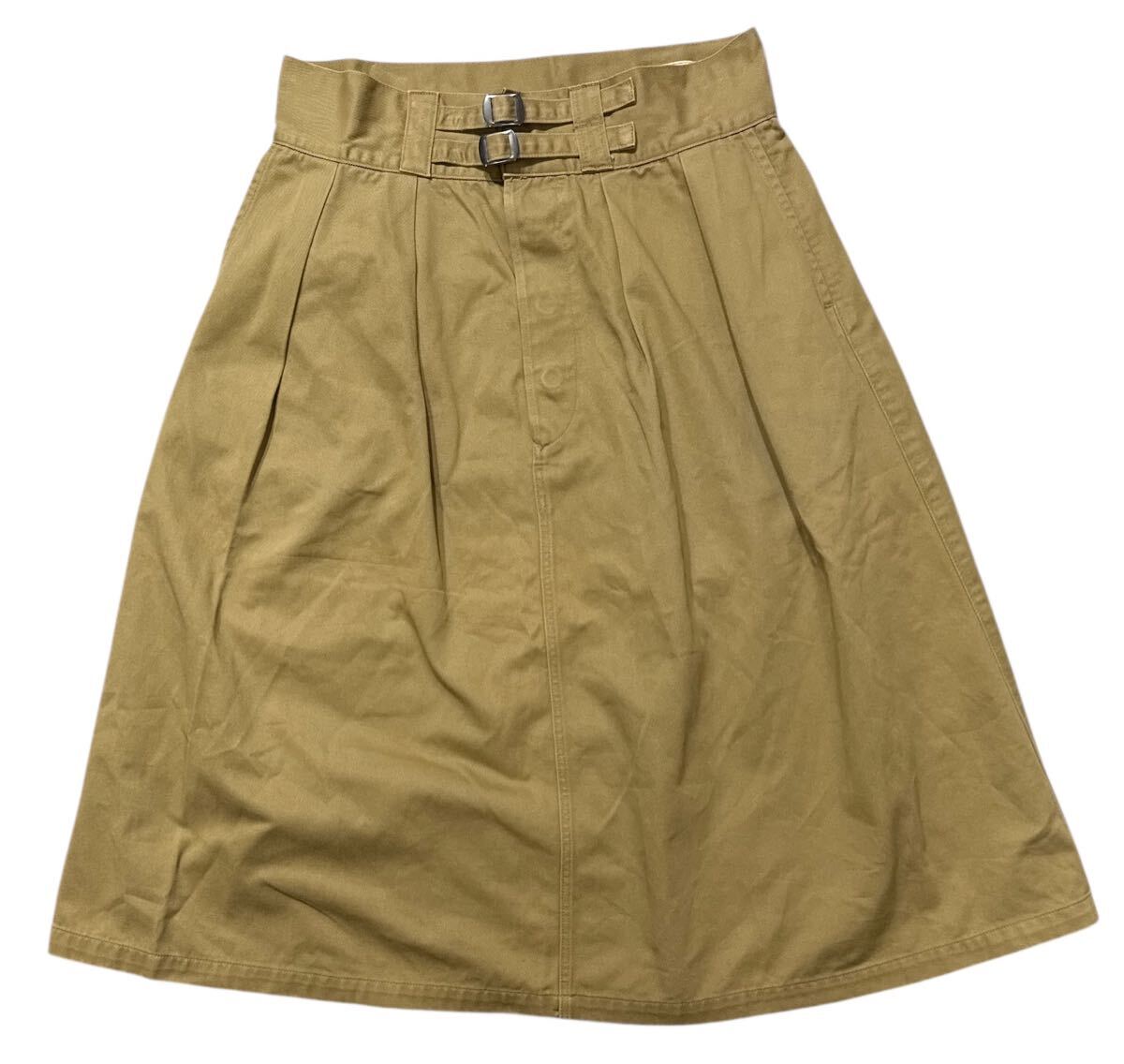送料無料 ○ or Slow オアスロウ ○ フロントベルト チノ スカート ベージュ M 2拍卖