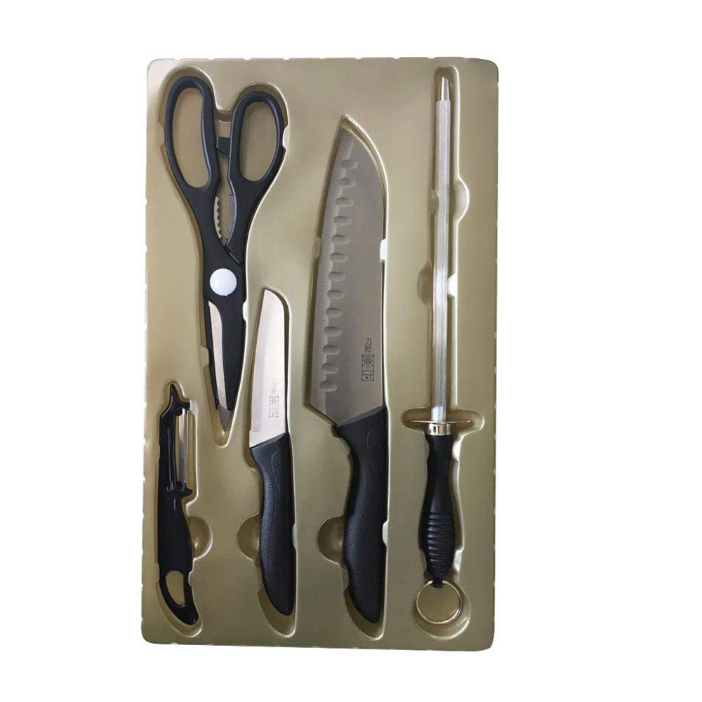 包丁五点セット 刀匠兼守 丸辰/5865 万能包丁・ペティナイフ・シャープナー・キッチンハサミ・ピーラー拍卖