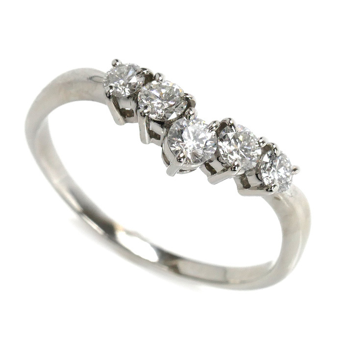 MIKIMOTO ミキモト Pt950プラチナ リング・指輪 ダイヤモンド0.58ct 19号 4.3g レディース 中古 美品拍卖