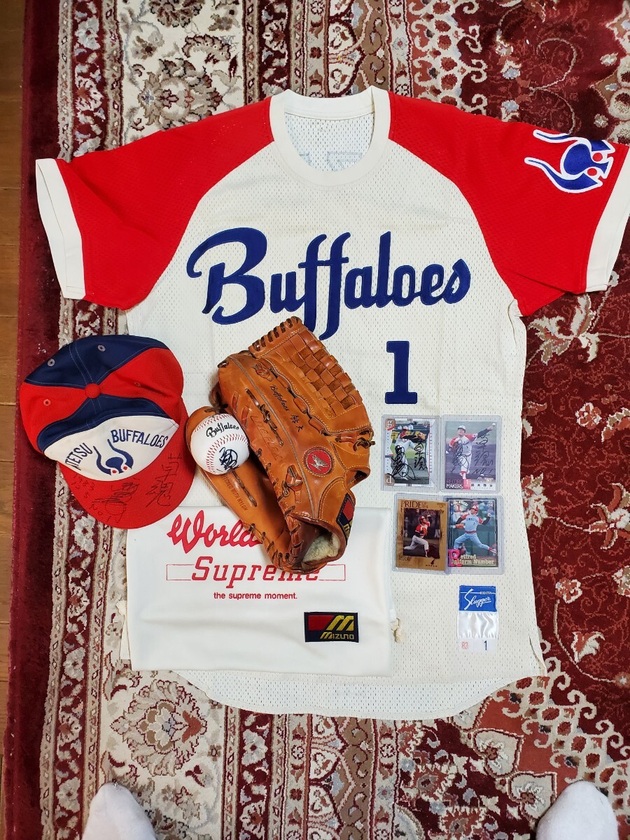 【超希少】★鈴木啓示317勝投手(現役時代)実使用ユニフォーム、グローブ、帽子3点セット(近鉄永久欠番1)★拍卖