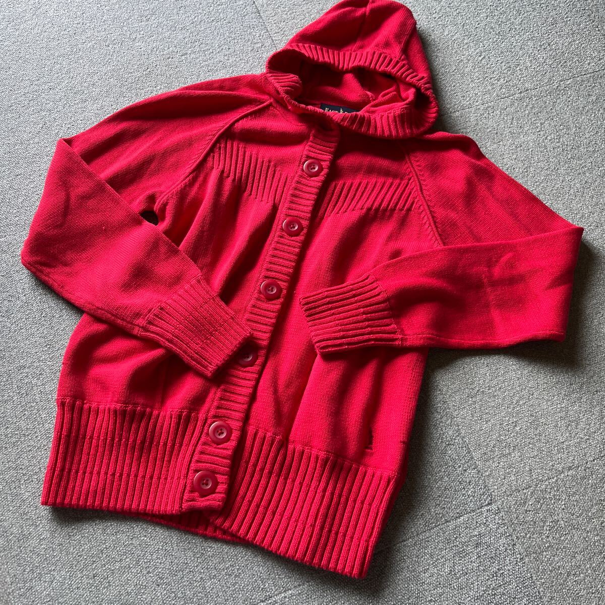 イーストボーイ EASTBOY 赤 カーディガン サイズ11 トップス ニットカーディガン レッド 使用頻度少ない拍卖
