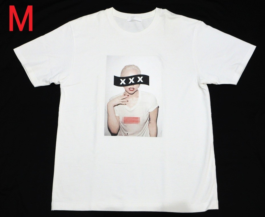 GOD SELECTION XXX 白色 Tシャツ Mサイズ Used 中古 ゴットセレクション レディーガガ レディガガ トリプルエックス 春夏 拍卖