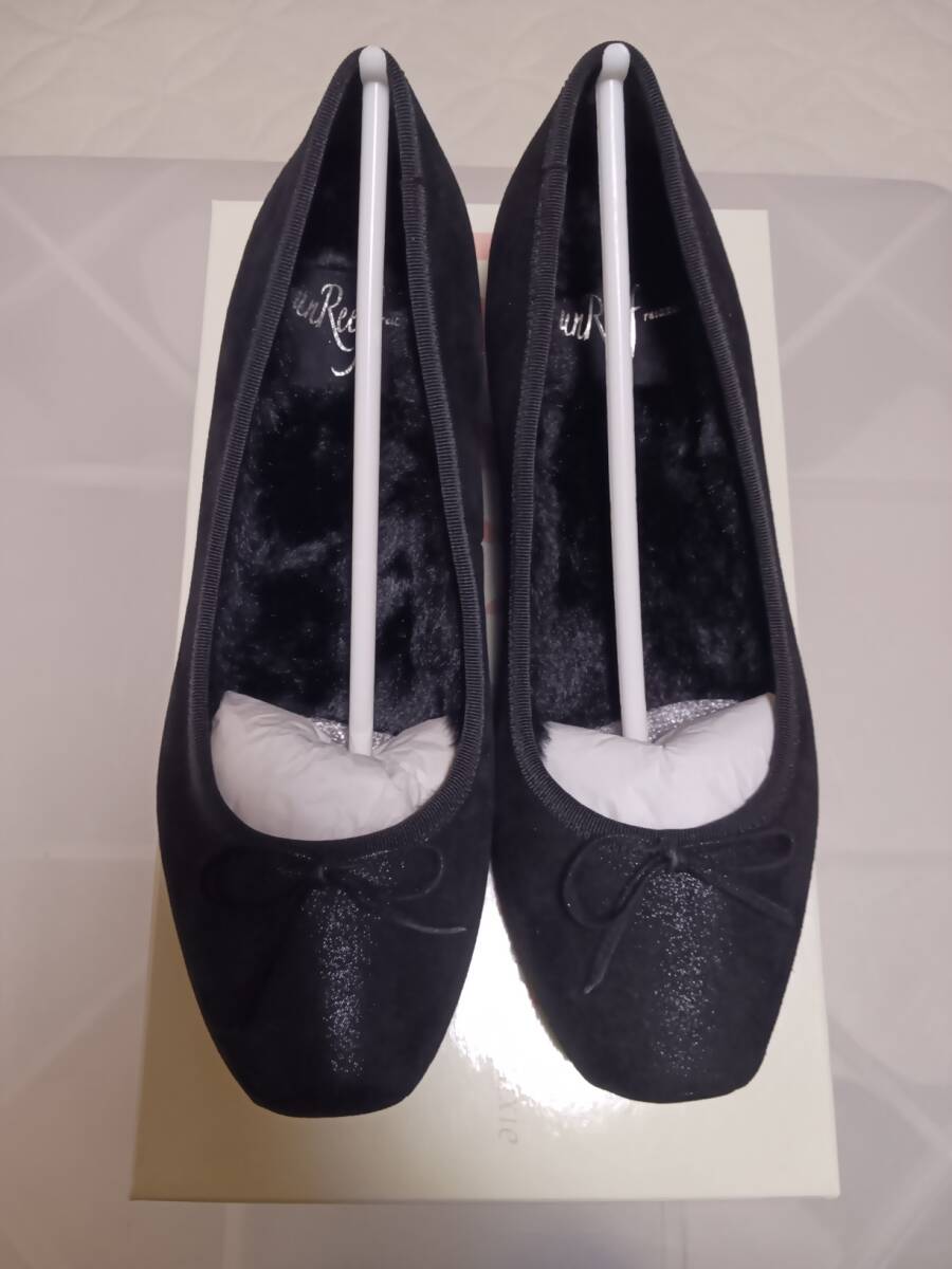 新品未使用品 アンリーフ unreef パンプス 23.0起毛 ボア 黒 ブラック フォーマル 仕事 オフィス 百貨店購入品拍卖