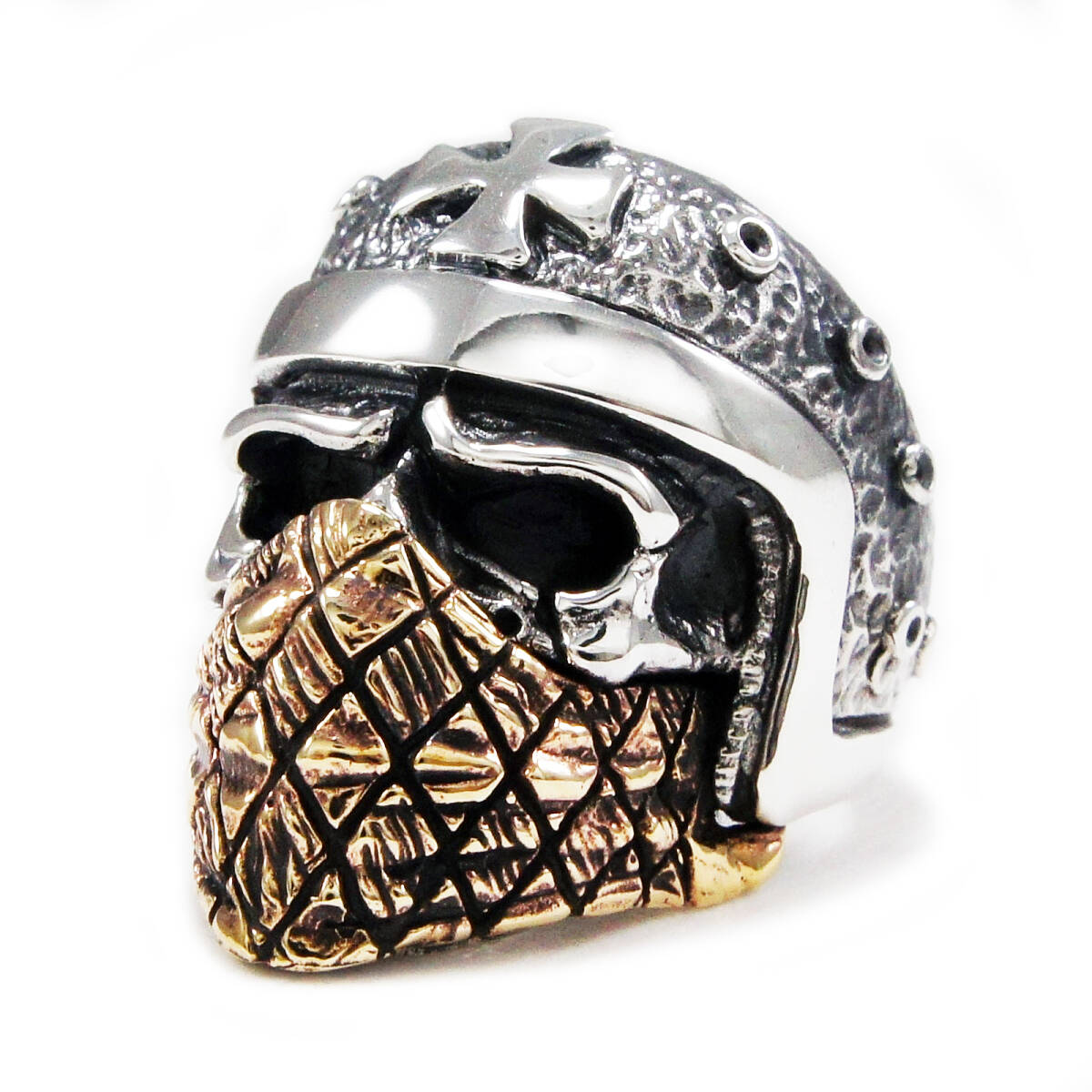 30号 バンダナ スカル ドクロ バイカー 青銅925シルバー リング TAN-R030拍卖
