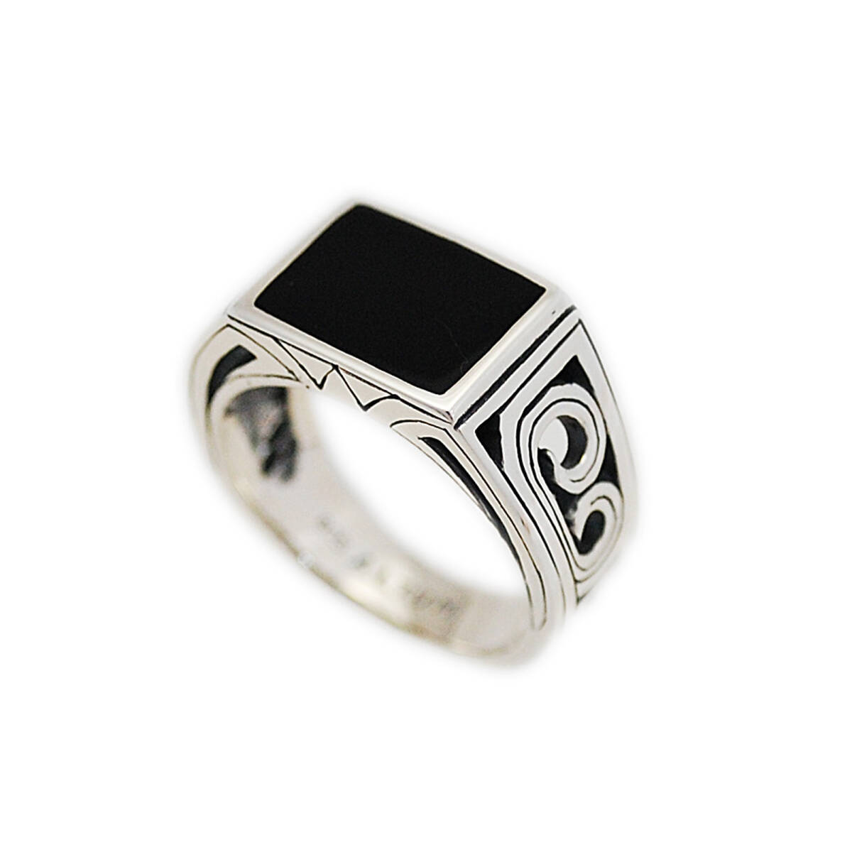 14号 アラベスクオニキス925シルバーリング 925刻印あり KS-R011拍卖