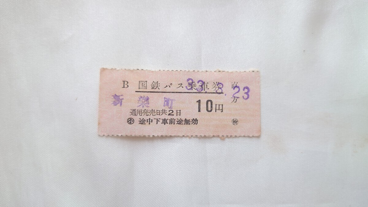 ☆国鉄バス☆新楽町10円☆軟券乗車券昭和33年拍卖