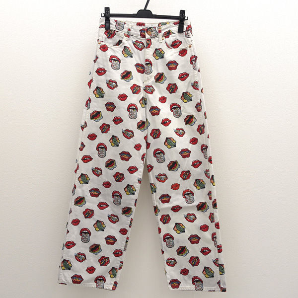 ★ ラングラー デニムパンツ READ MY LIPS リップ 総柄 W27 112322819 (0220525308)拍卖