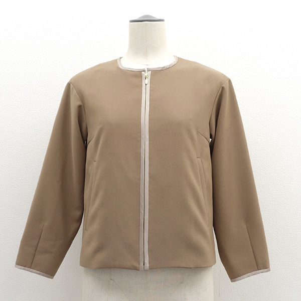 ★ ナノユニバース ブルゾン ノーカラー ジップアップ ブラウン サイズ36 AP92BLS002TN (0220525101)拍卖