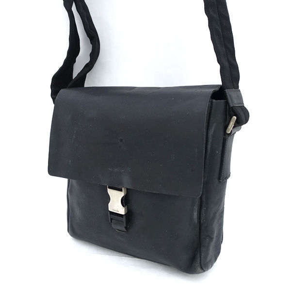 ■ プラダ ショルダーバッグ 斜め掛け レザー ブラック バッグ V177 (0990014616)拍卖