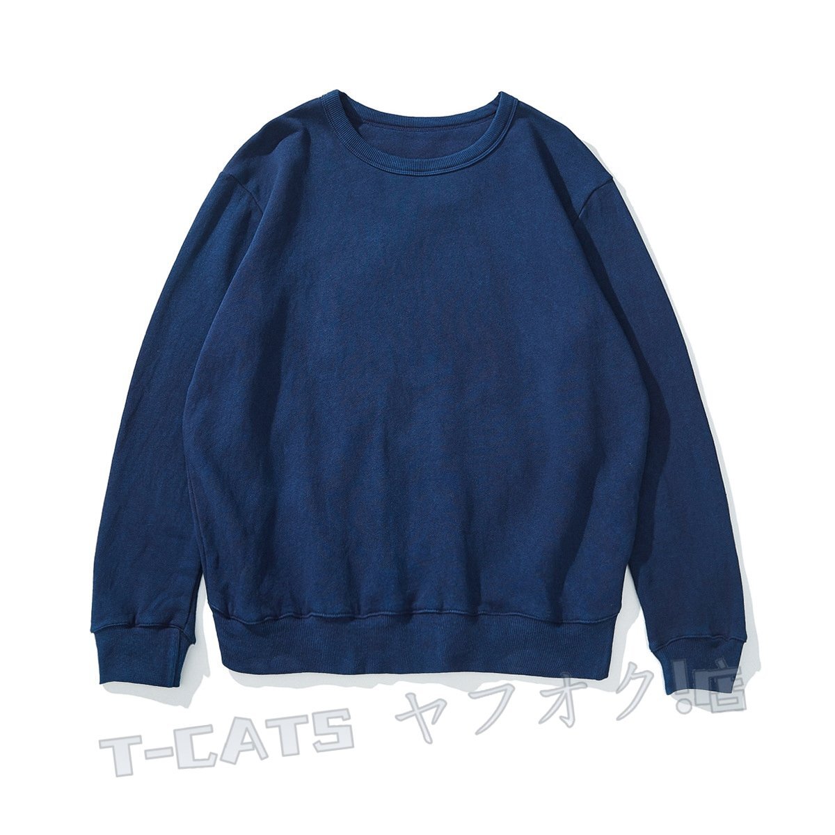 新品トレーナー 長袖 パーカー スウェット 綿100% メンズ インディゴ 藍染 天然藍 着やすい 濃紺 春 S~2XL拍卖