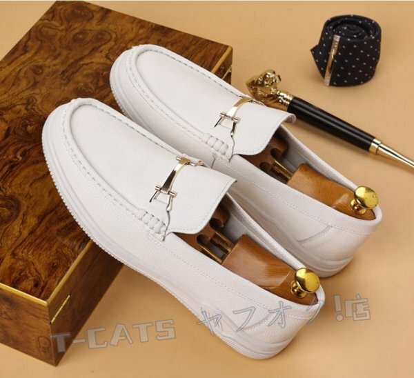 ☆新品ローファー スリッポン カジュアルシューズ メンズ ドライビングシューズ 柔らかい 春秋靴 男性靴 白 サイズ選択可拍卖