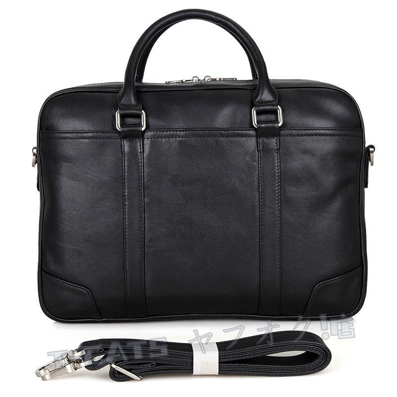 ☆新品ビジネスバッグ メンズ 牛本革大容量防水 ブリーフケース レザー 肩掛け ショルダー 2WAY ビジネス カバン A4 pc収納 ノートパソコン拍卖